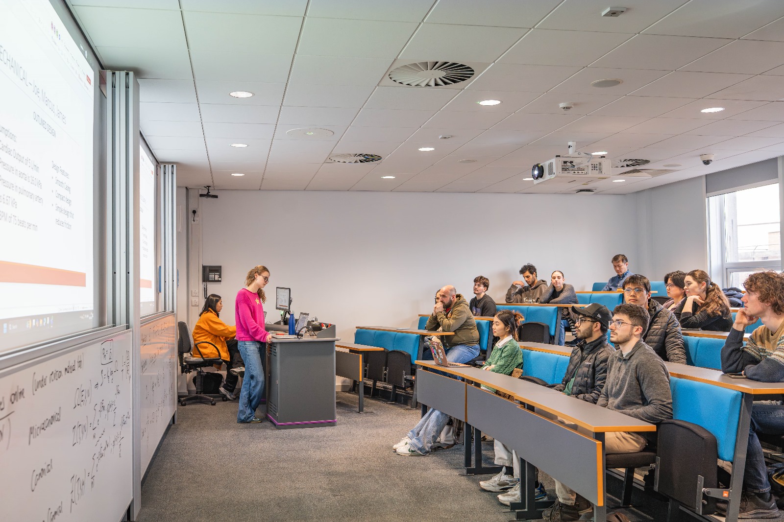 The first student project manager giving a presentation